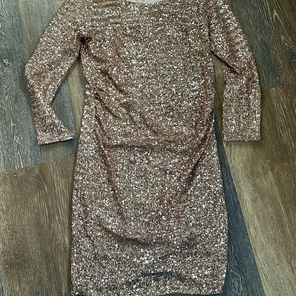 Pinkblush Sequin Dress in Gold - Picture 2 of 4
